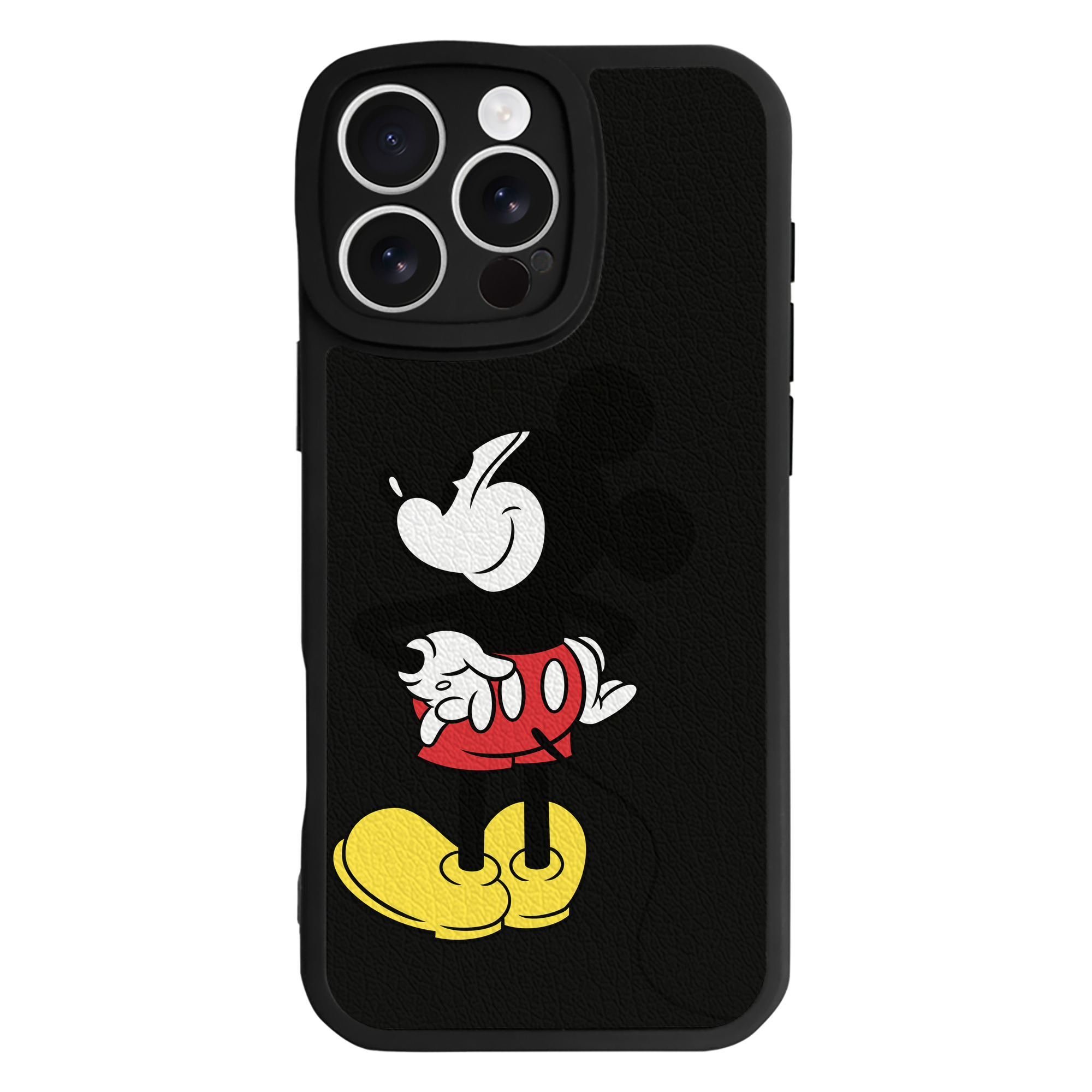 （画像用） ミッキーマウス Mickey Mouse 【iPhone 16シリーズ対応】シリコンスマホケース（レザー調） 材質：シリコン
